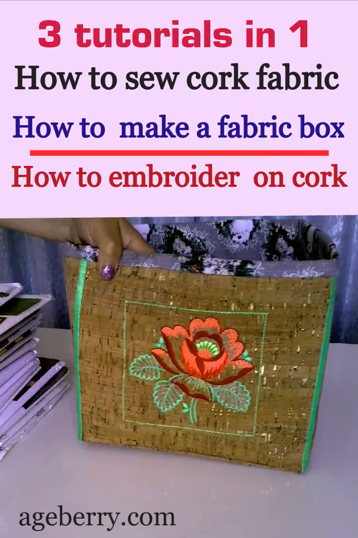 How to sew with cork fabric: fabric bin sewing tutorial -   23 fabric crafts Videos tutorials ideas