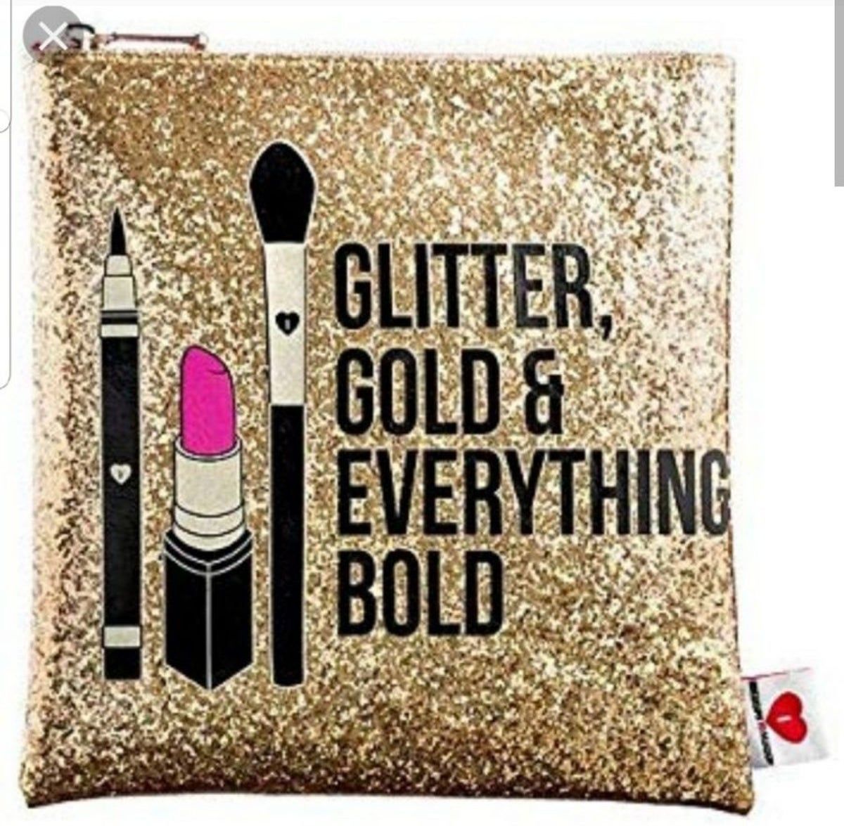 Glitter Gold & Everything Bold Makeup Ba on Mercari -   9 makeup Quotes gold ideas