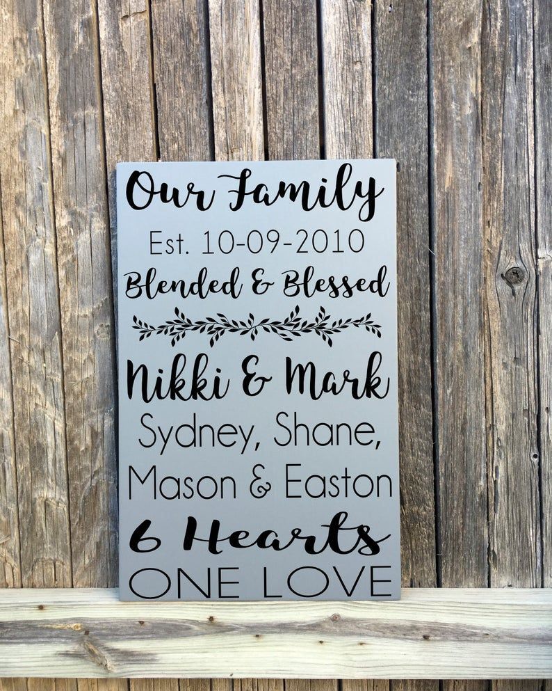 Second Wedding Gift, 2nd Marriage Gifts, Blended Family Wedding Gifts, Blended and Blessed PERSONALIZED Family Established Sign, Wood Sign -   13 wedding Gifts for second marriage ideas