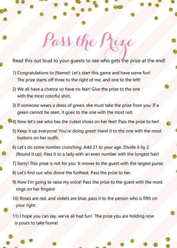 Pass the Prize, Pass the Parcel Game, Pink Gold Baby Shower Game Printable, Winter, Glitter Baby Shower Game, Winter Baby Shower TLC464 MB -   14 makeup Party games ideas