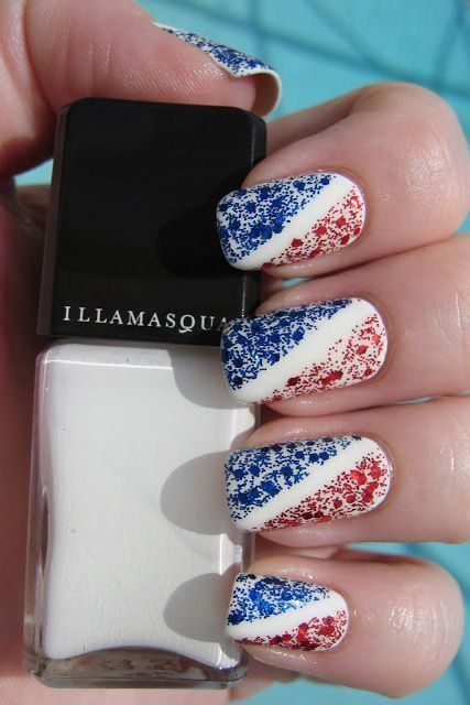 30 Flashing Patriotic 4th of July Fireworks Inspired Nail Art Ideas & Tutorials 2017 -   14 red white and blue nails ideas