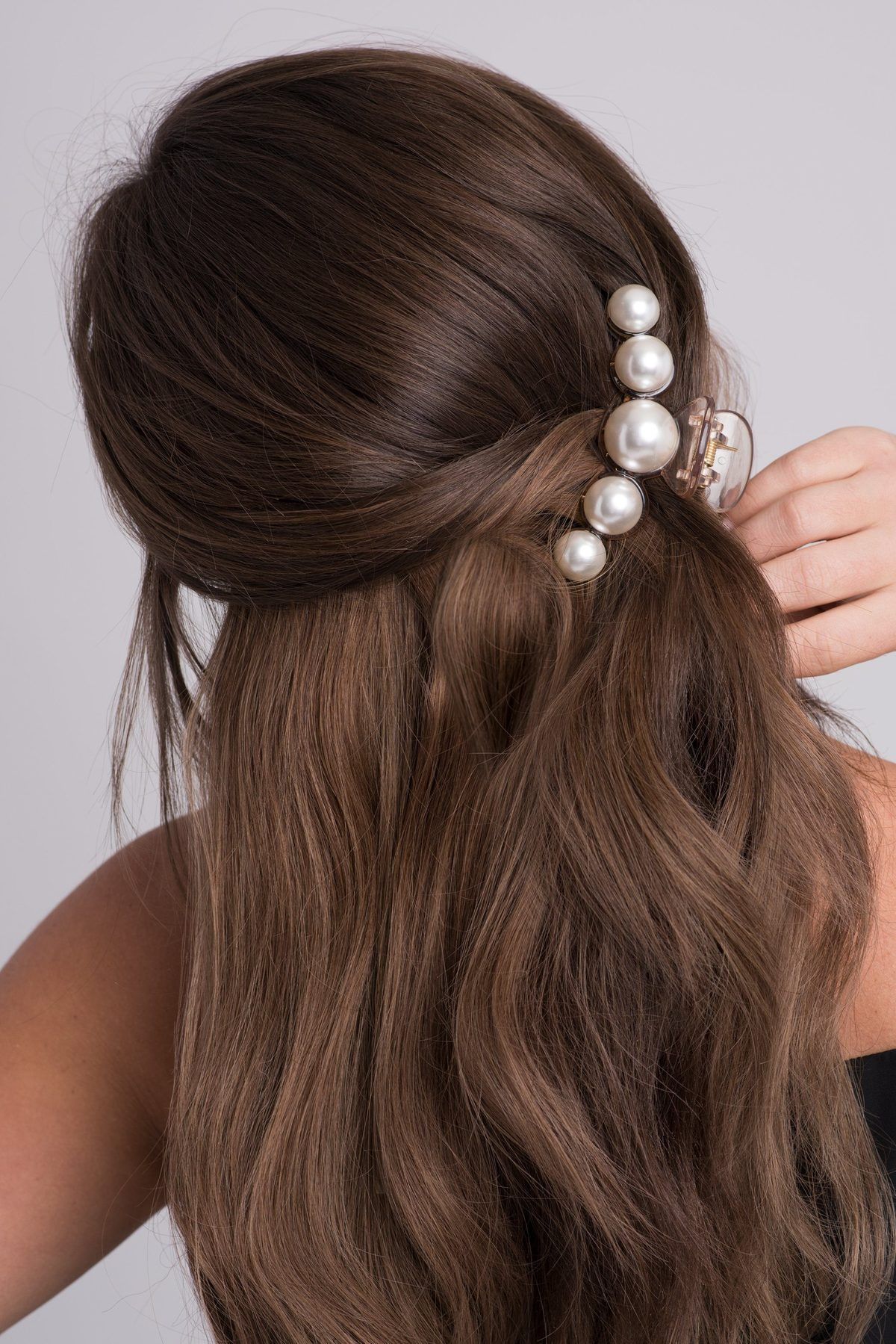 Pearl Hair Jaw Hair Clip -   15 hairstyles Prom half up ideas