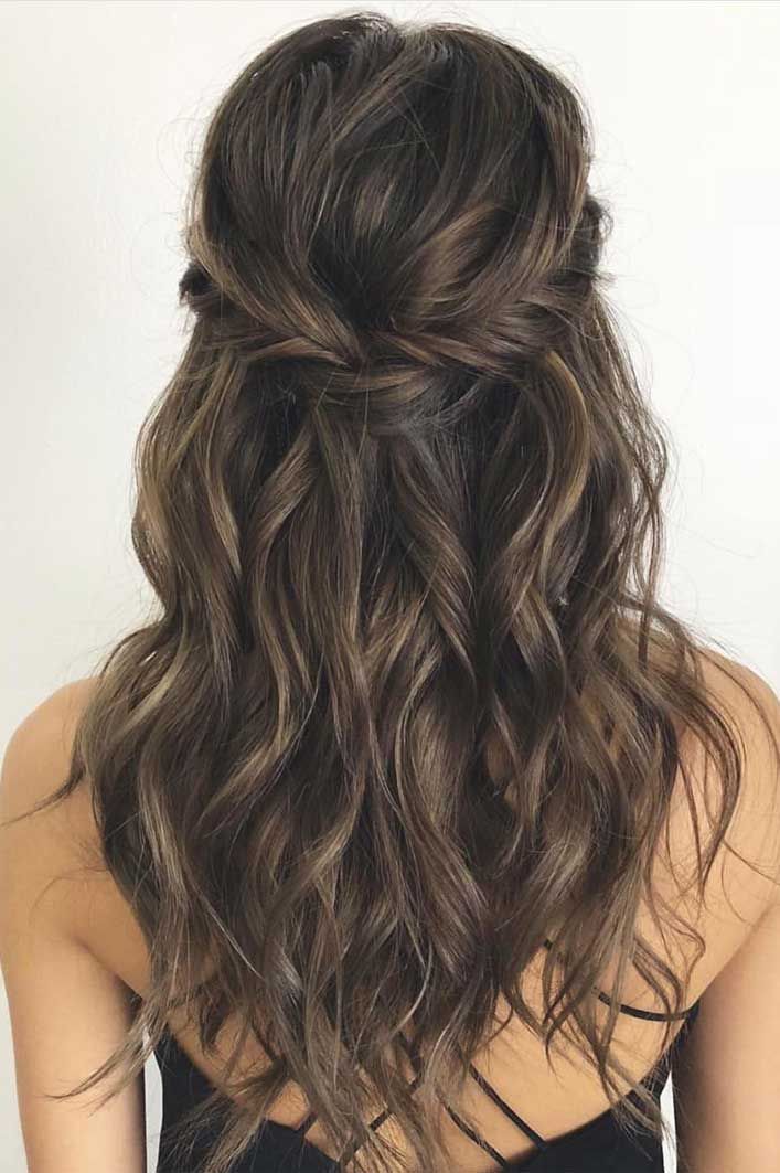 43 Gorgeous Half Up Half Down Hairstyles That Perfect For A Rustic Wedding -   15 hairstyles Prom half up ideas