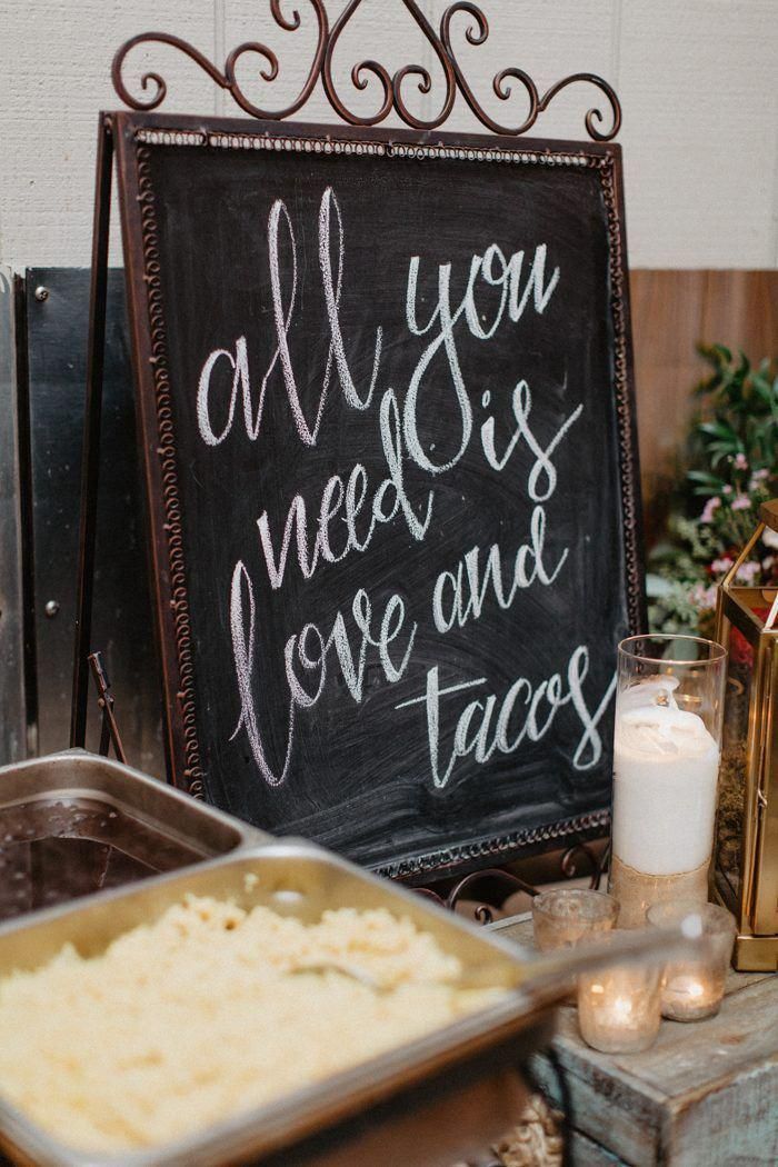 Clever & Punny Wedding Sign Ideas for Every Part of Your Day | Junebug Weddings -   15 wedding reception food buffet taco bar ideas