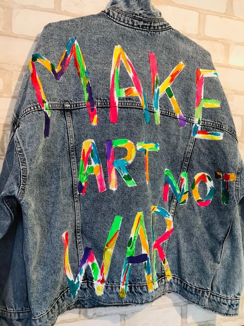 Hand painted denim  clothing  jacket couts  art Jacket  | Etsy -   16 DIY Clothes Jacket blazers ideas