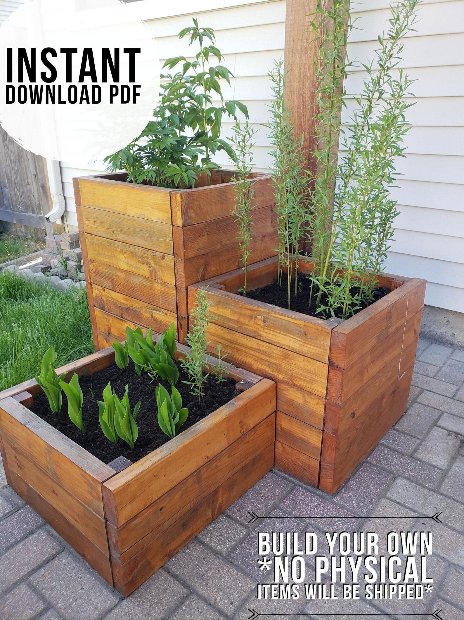 DIY Planter Boxes plans / planter box plans/pdf plan/ garden box plan/ box plan/ decor planter / patio planter -   16 garden design Patio planter boxes ideas