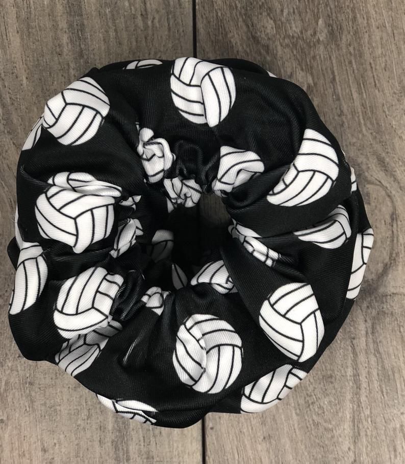 Black and White Volleyball Sports Scrunchy for Girls  Fitness -   16 hairstyles For Girls athletic ideas