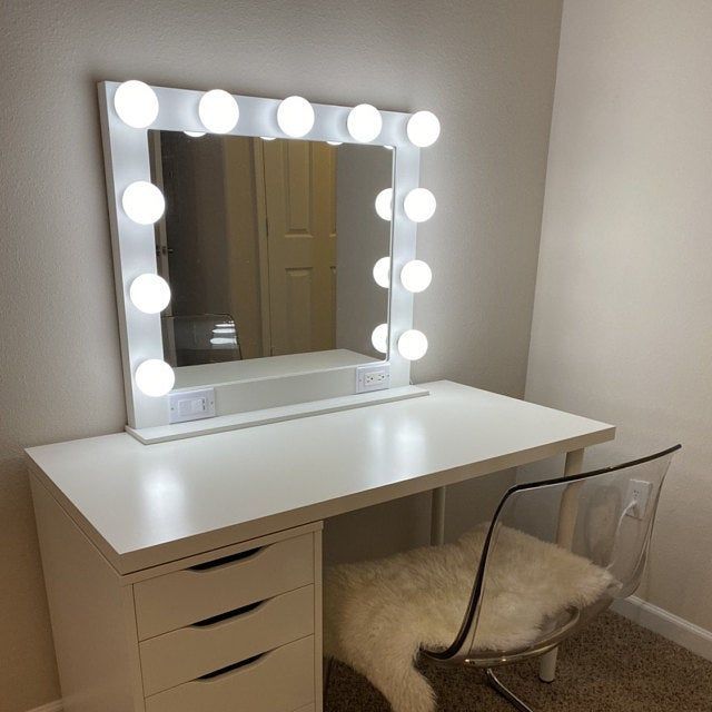 SILVER 24 x 28 Hollywood Style Lighted Vanity Makeup Mirror | Etsy -   16 makeup For Teens mirror ideas