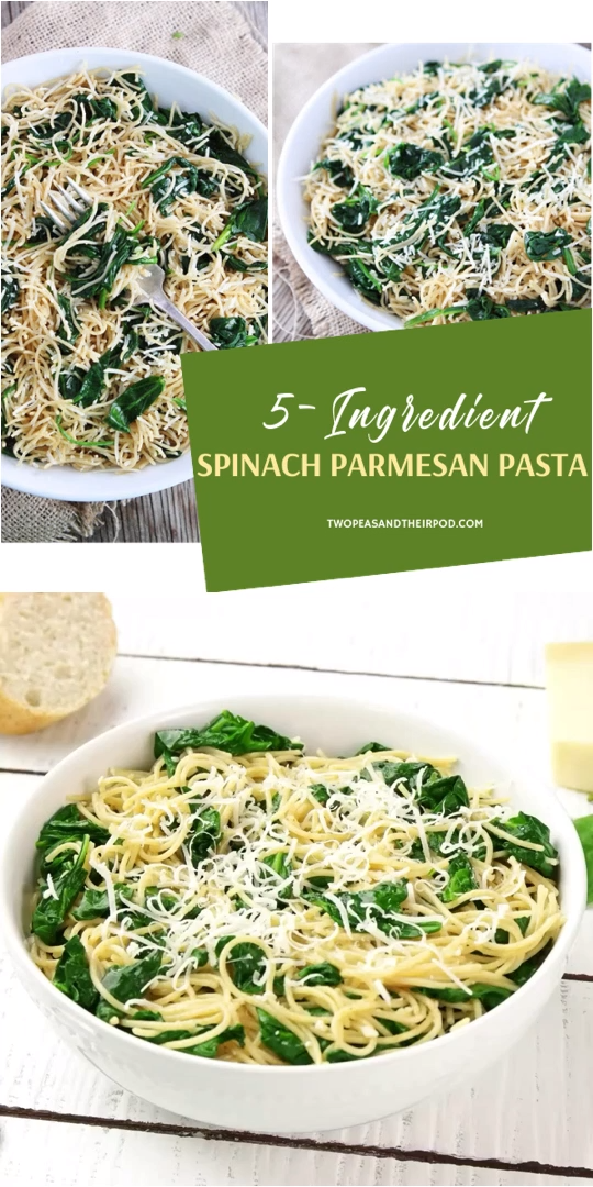 5-Ingredient Spinach Parmesan Pasta. -   17 healthy recipes Pasta parmesan ideas