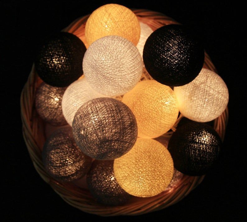 Cotton Ball String Lights Bedroom Night Lights Nursery Decor | Etsy -   17 room decor Boys night lights ideas