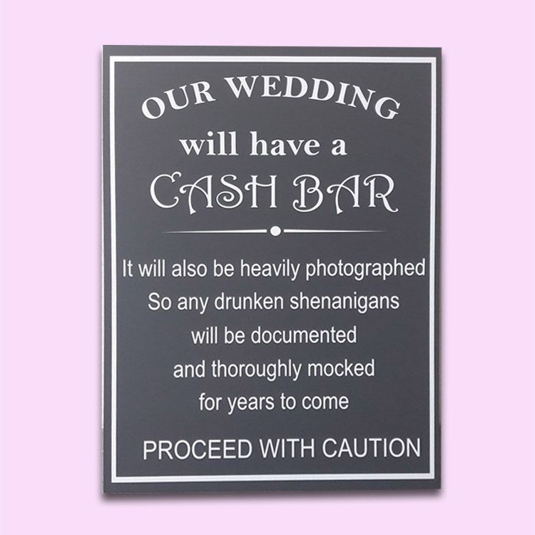 Cash Bar Humour Wedding Sign for your wedding day South Africa - Polkadot Box -   17 wedding Signs alcohol ideas