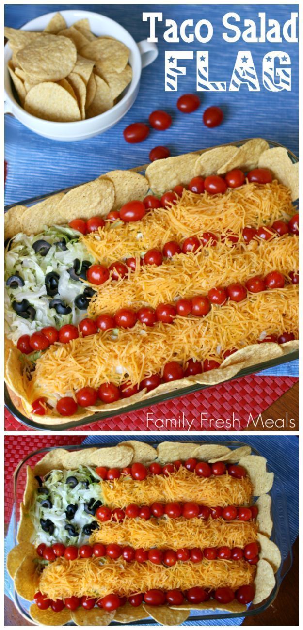 Easy Taco Salad Flag - Family Fresh Meals -   18 4th of july food ideas