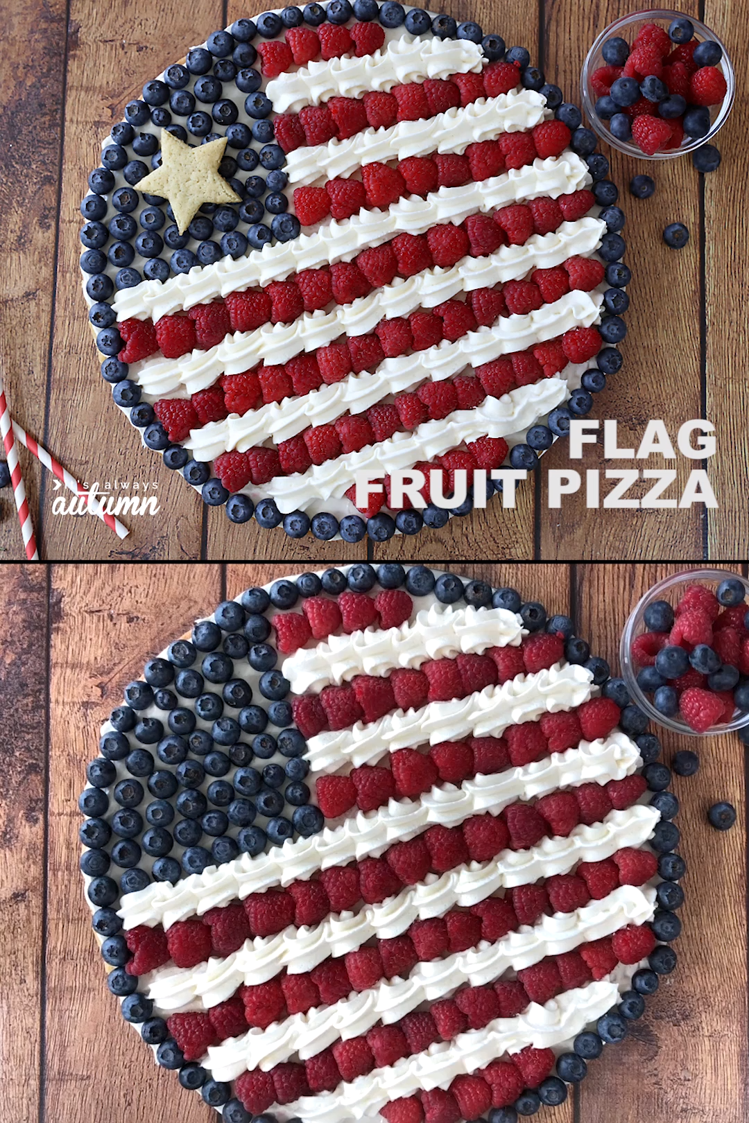 Flag Fruit Pizza -   18 4th of july food ideas