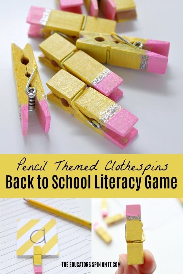 Pencil Themed Clothespins for Back to School Literacy Fun -   18 DIY Clothes For School classroom ideas
