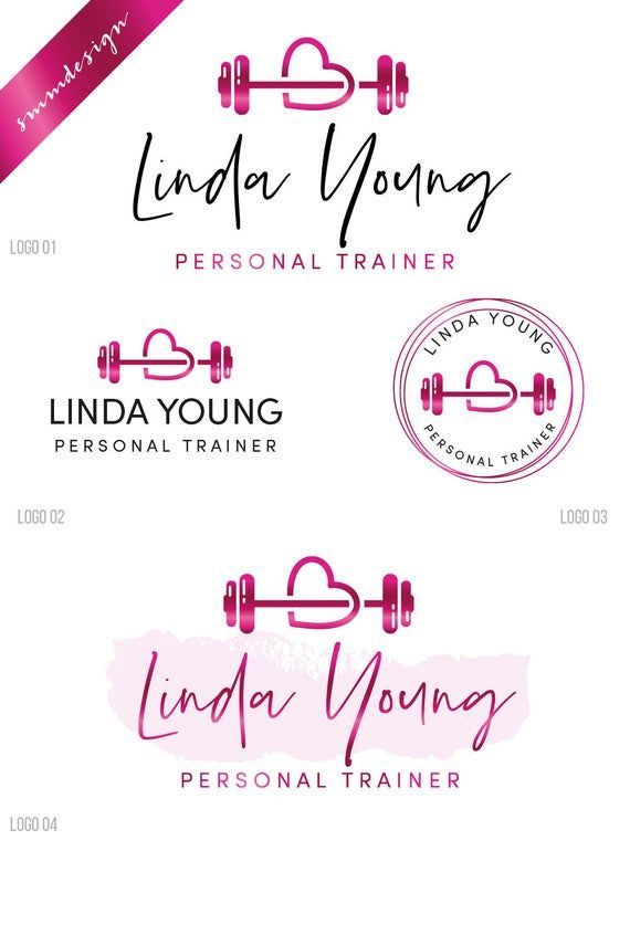 Fitness Instructor Fitness Trainer logo Rose Gold Dumbbell | Etsy -   18 fitness Gym logo ideas