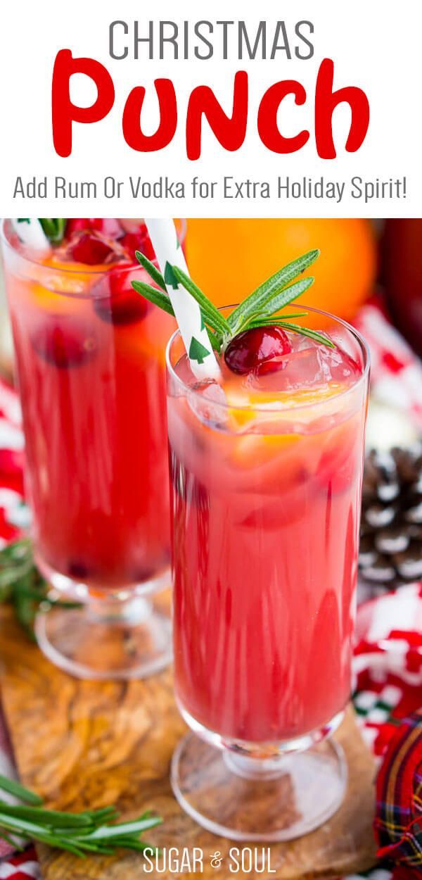 Christmas Punch Recipe (Boozy or Not) | Sugar & Soul -   18 holiday Drinks with rum ideas