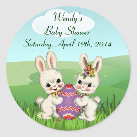 Easter Bunny Baby Shower Favor Stickers -   18 holiday Easter baby shower ideas