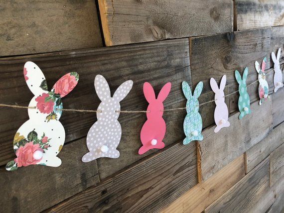 Bunny banner/Easter banner/Easter decor/Baby shower | Etsy -   18 holiday Easter baby shower ideas
