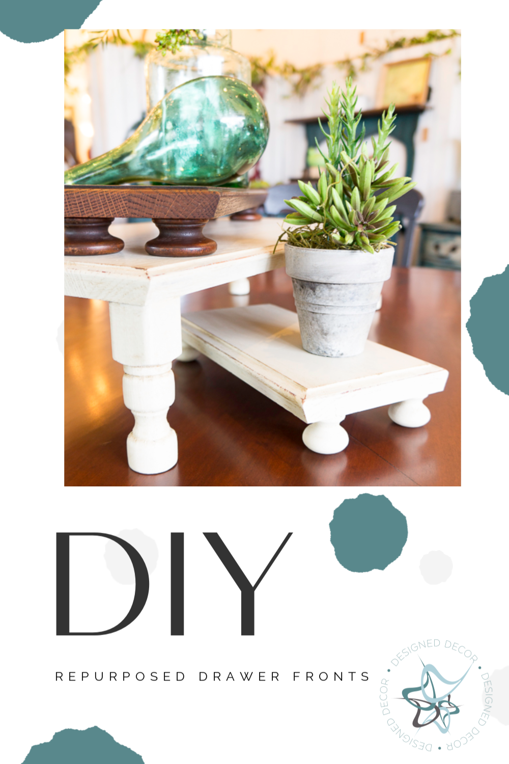Repurposed Drawer Fronts into Display Riser -   18 home accessories DIY website ideas