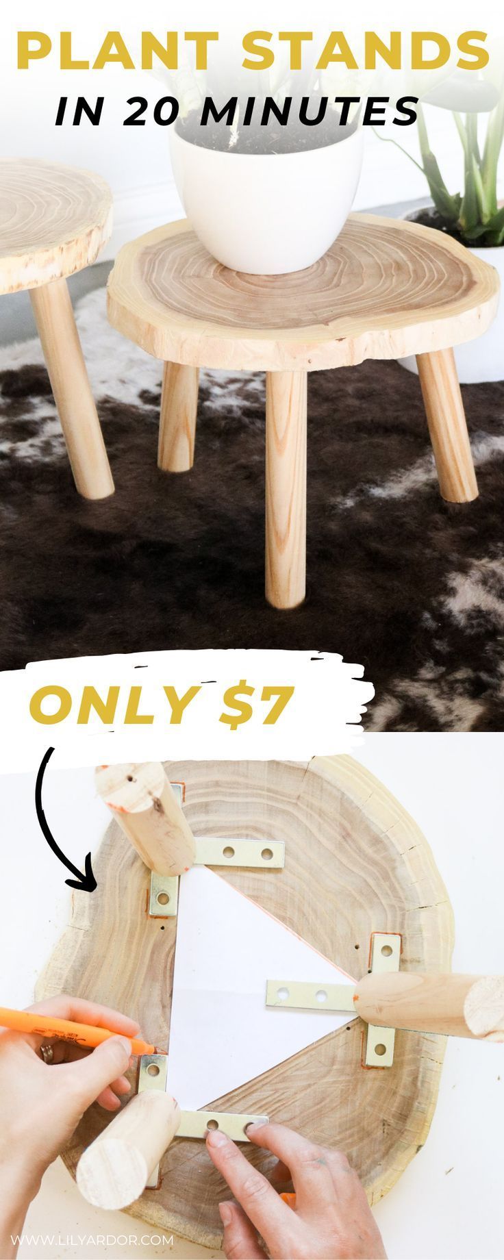 DIY Plant STANDS FOR $7-QUICK AND EASY! WOOD PLANTS STANDS -   18 plants Stand simple ideas