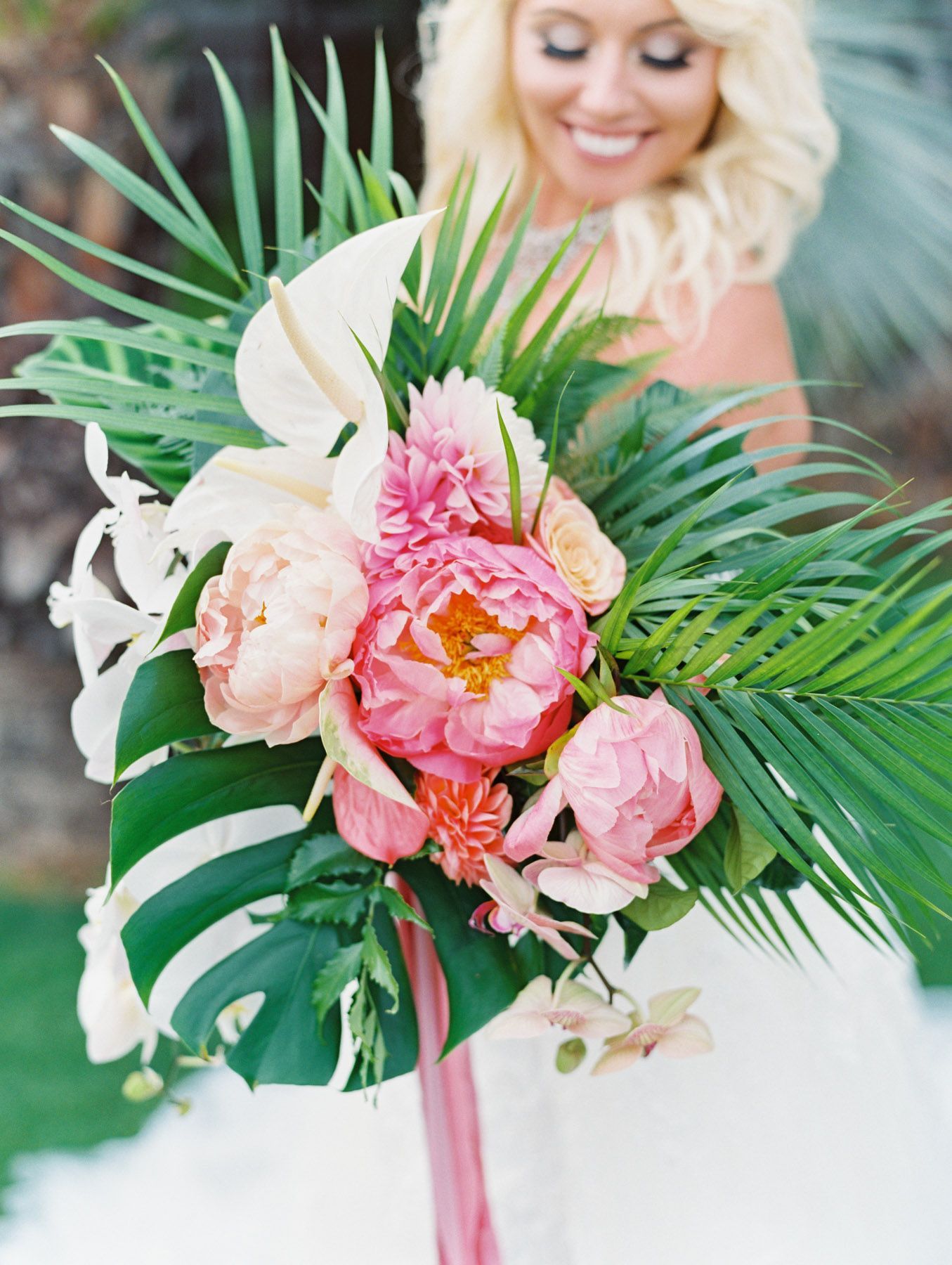 Kristen + Andy's Tropical Wedding at The Catamaran Hotel in San Diego, CA -   18 wedding Bouquets tropical ideas