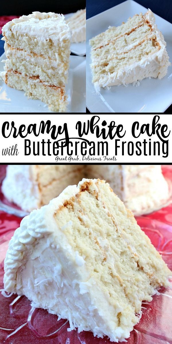 Creamy White Cake with Buttercream Frosting -   18 white cake Recipes ideas
