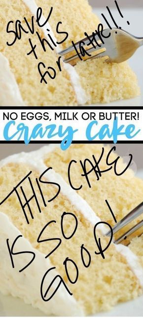 Vanilla Crazy Cake You Can Make With No Eggs, Milk, Or Butter -   18 white cake Recipes ideas