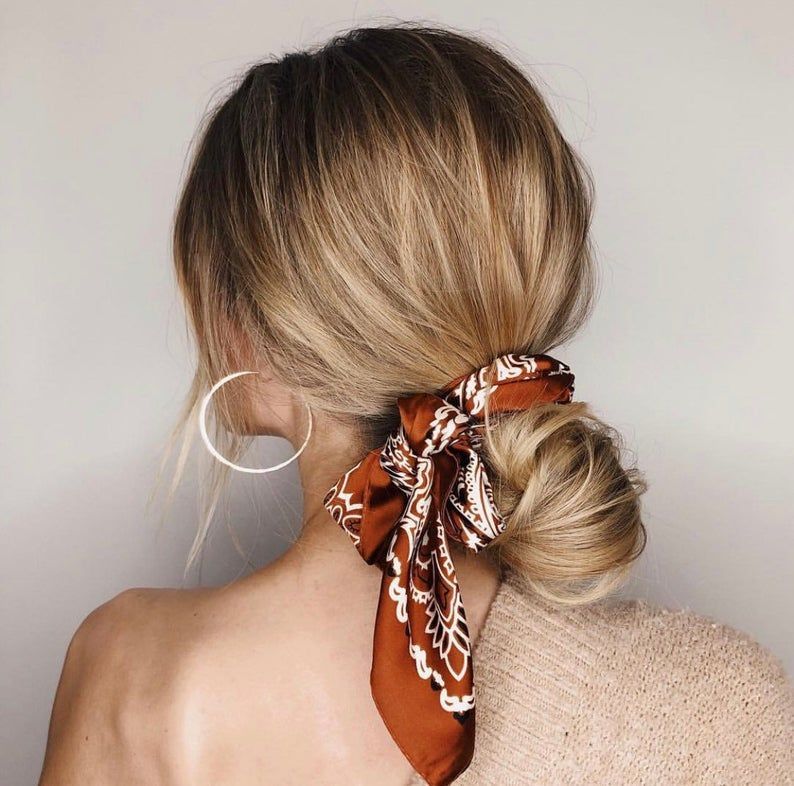 Silk Series Scarves | Hair Scarf | Neckerchief | Braid Scarf | Bandanna Paisley -   19 hairstyles Simple coiffures ideas
