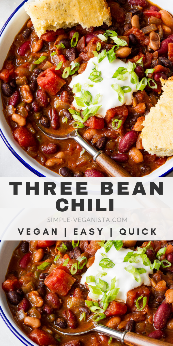 Easy Three Bean Chili Recipe - The Simple Veganista -   19 healthy recipes Quick simple ideas