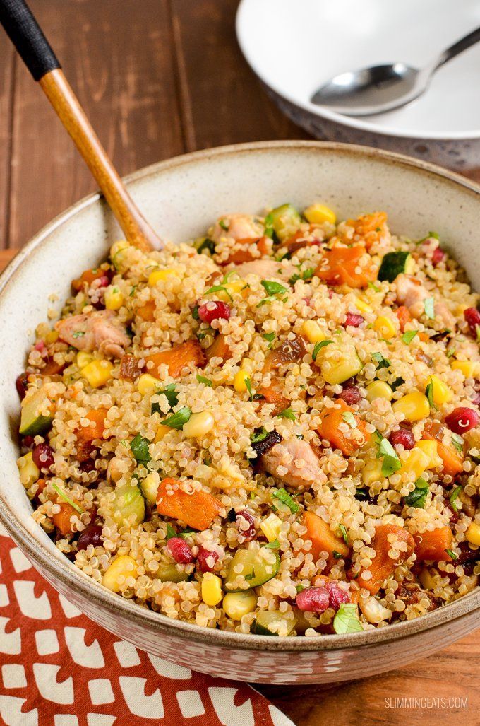 Roasted Butternut Squash Chicken Quinoa Salad | Slimming Eats -   19 healthy recipes Quinoa couscous ideas