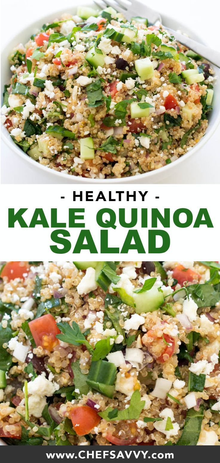 Greek Kale Quinoa Salad (30 Minutes!) - Chef Savvy -   19 healthy recipes Quinoa couscous ideas