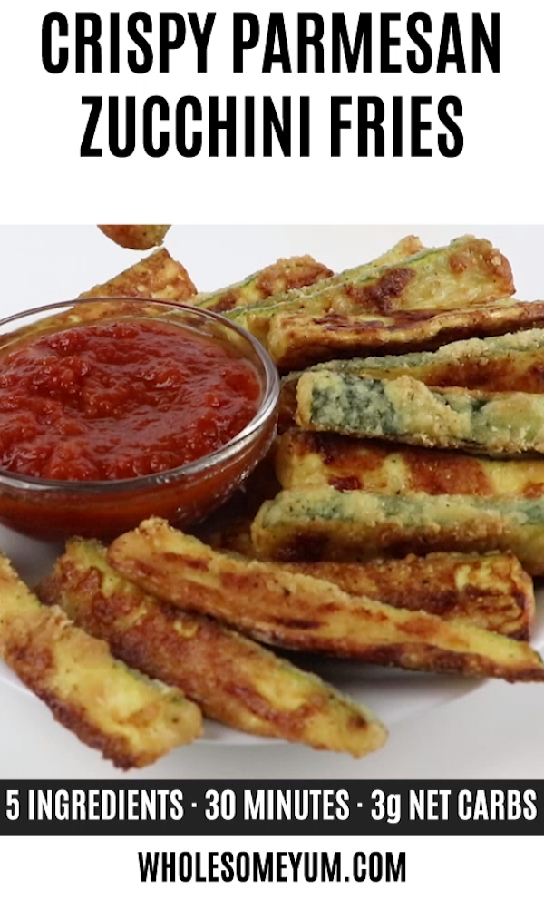 Crispy Baked Zucchini Fries Recipe - Low Carb with Parmesan -   19 healthy recipes Sides veggies ideas