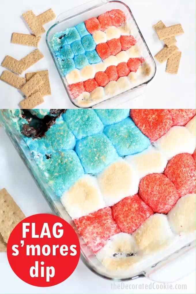 American flag s'mores dip -   19 holiday Recipes 4th of july ideas