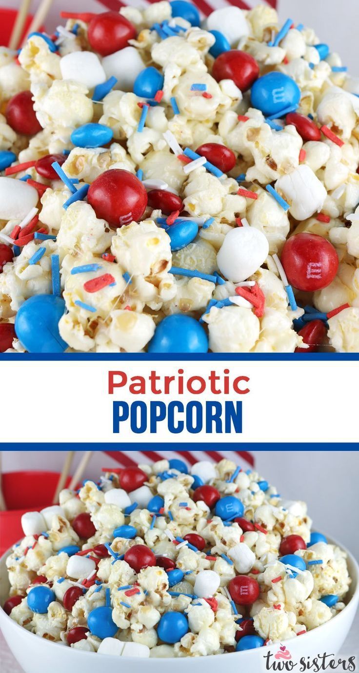 Patriotic Popcorn -   19 holiday Recipes 4th of july ideas