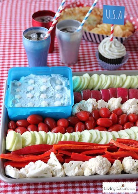 American Flag Vegetable Tray -   19 holiday Recipes 4th of july ideas