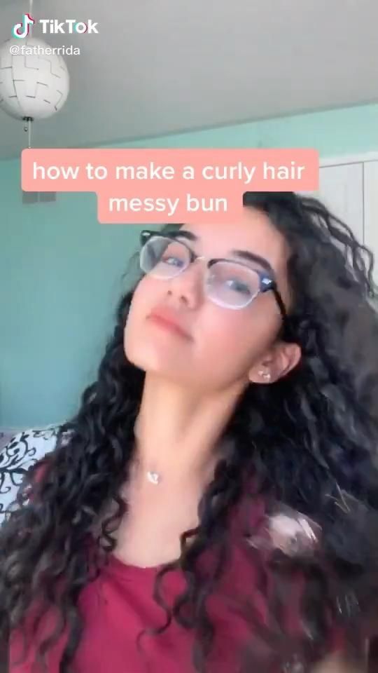 curly hair bun -   19 messy hairstyles Curly ideas