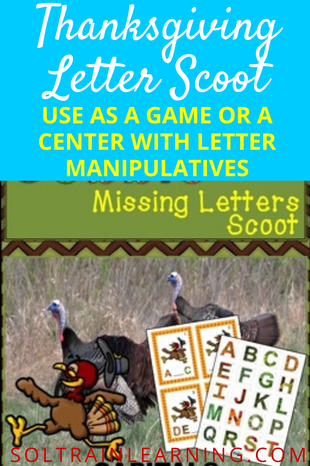Thanksgiving Scoot Game and Center for Missing Letters -   20 holiday Activities letters ideas