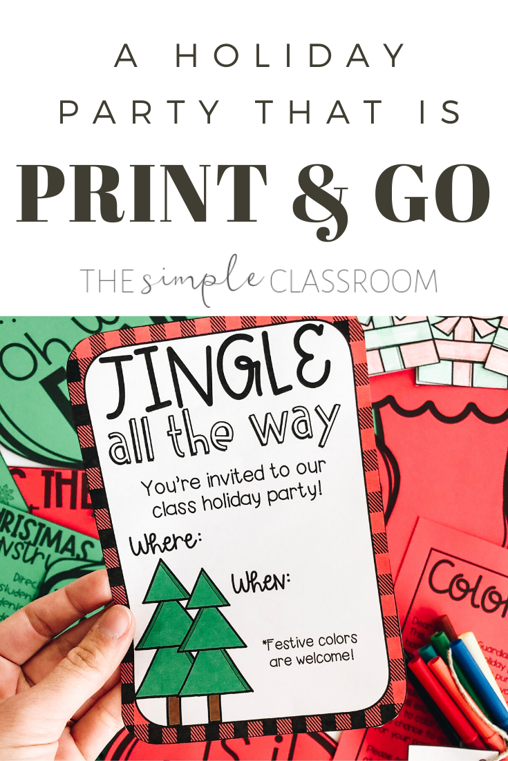 The Simple Classroom -   20 holiday Activities letters ideas