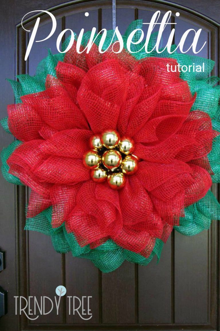 Poinsettia Mesh Wreath Tutorial -   21 holiday Wreaths mesh ideas