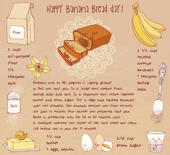 Happy Banana Bread Day -   14 cake Illustration banana bread ideas