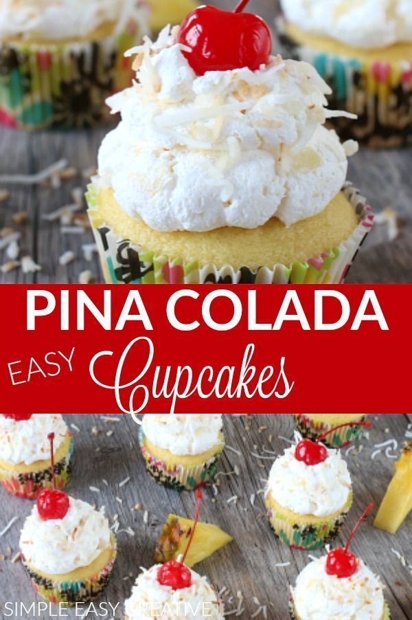 Pina Colada Cupcakes - Hoosier Homemade -   16 box cake Flavors ideas