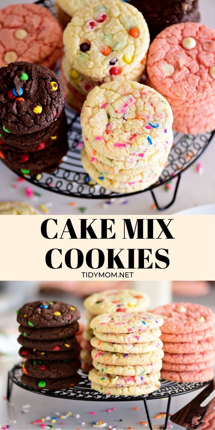 EASY 3-INGREDIENT CAKE MIX COOKIES -   16 box cake Flavors ideas