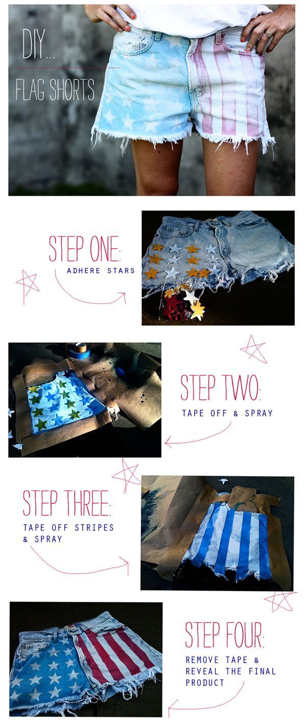 DIY american flag shorts -   16 DIY Clothes Crafts thoughts ideas