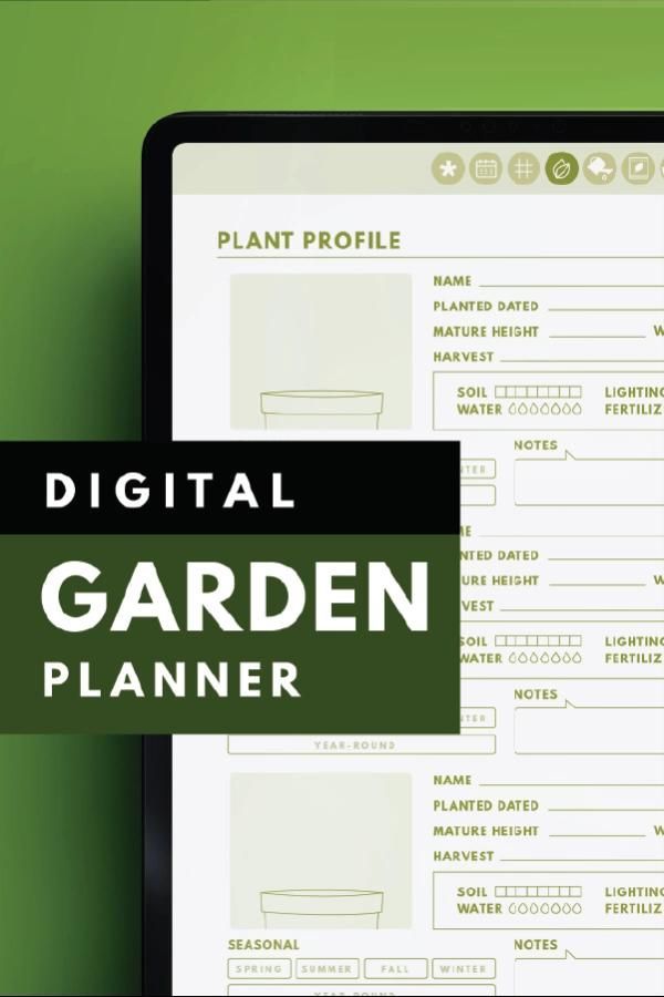 Digital Garden Planner, Digital Garden Journal, iPad Garden Planner for Goodnotes -   16 planting Garden cheat sheets ideas