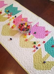 Easter Tulips Table Runner -   17 fabric crafts Easter table runners ideas
