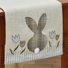 Easter Bunny Table Runner Spring Rabbit Country Farmhouse Kitchen Dining 14Wx42L 762242438132 | eBay -   17 fabric crafts Easter table runners ideas