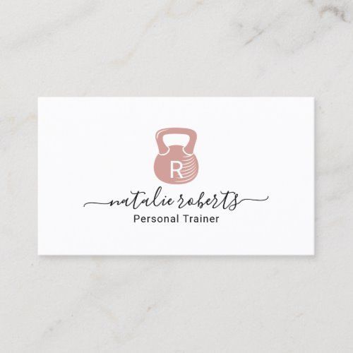 Fitness Personal Trainer Pink Kettlebell Logo Business Card -   17 fitness Logo posts ideas