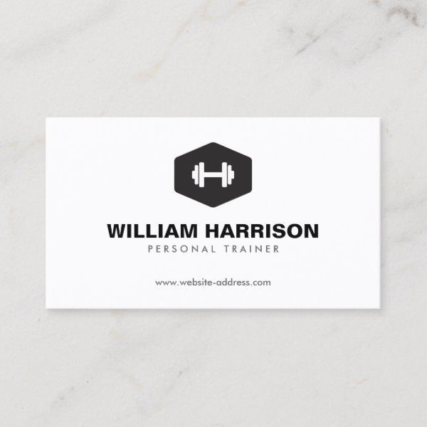MODERN DUMBBELL LOGO FOR PERSONAL TRAINER, FITNESS BUSINESS CARD | Zazzle.com -   17 fitness Logo posts ideas