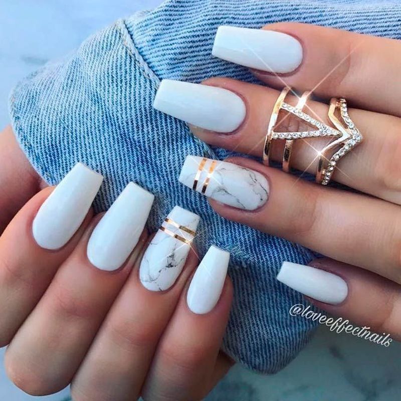 46+ Pretty Acrylic Coffin Nails Design You Need To Try - Explore Dream Discover Blog -   18 fall nail designs ideas