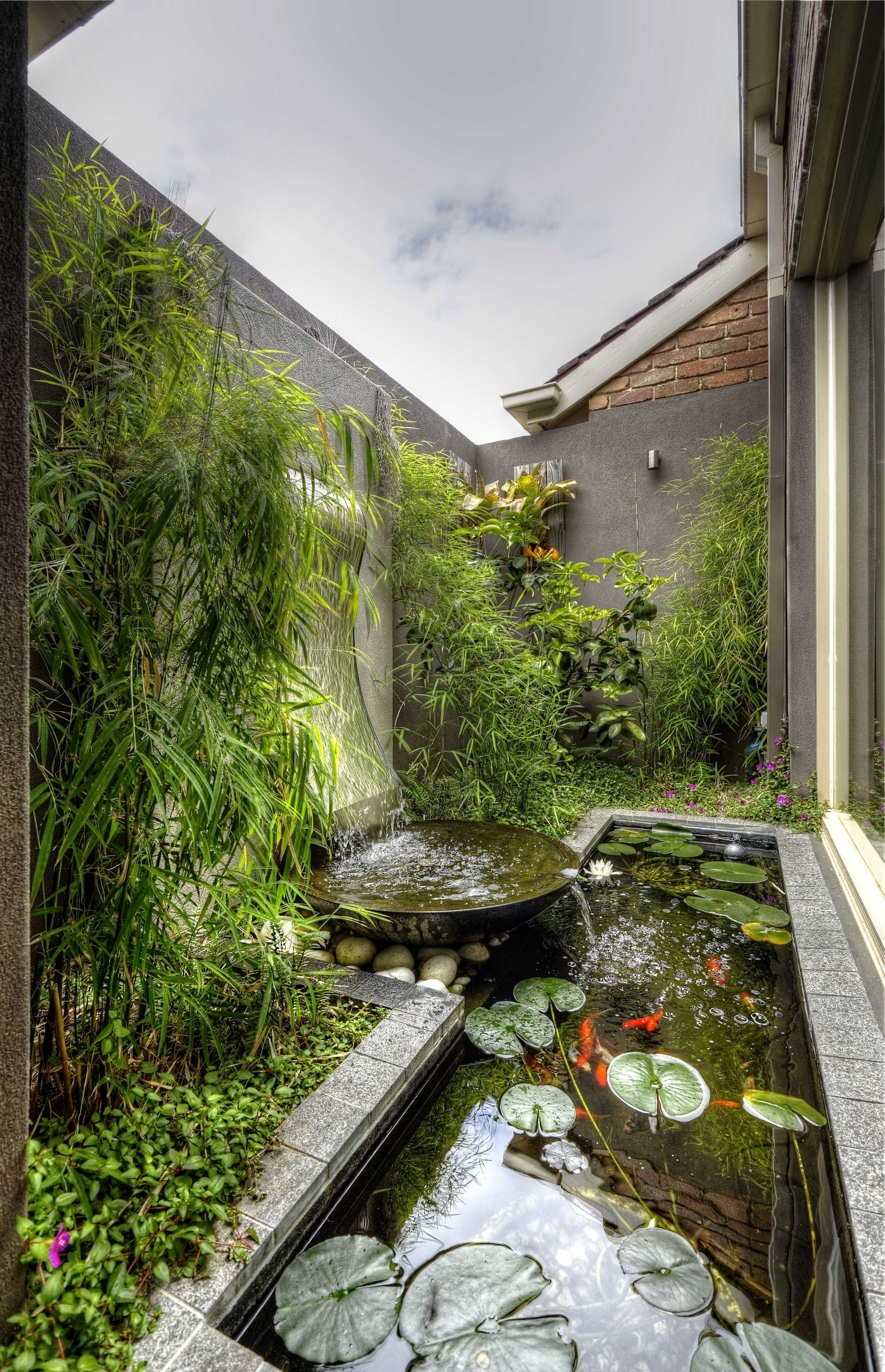 Japanese inspired water garden -   18 garden design Pergola water features ideas